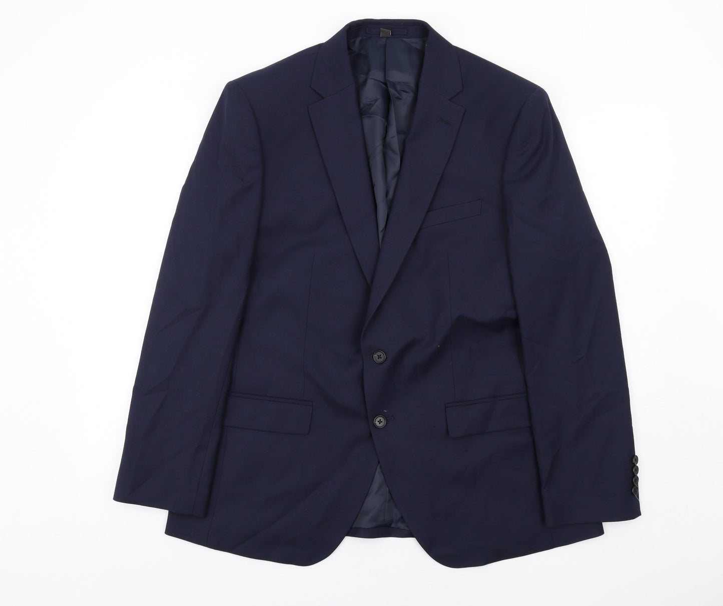 Marks and Spencer Mens Blue Polyester Jacket Suit Jacket Size 44 Regular