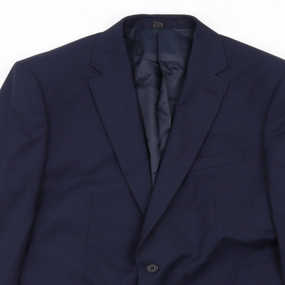 Marks and Spencer Mens Blue Polyester Jacket Suit Jacket Size 44 Regular