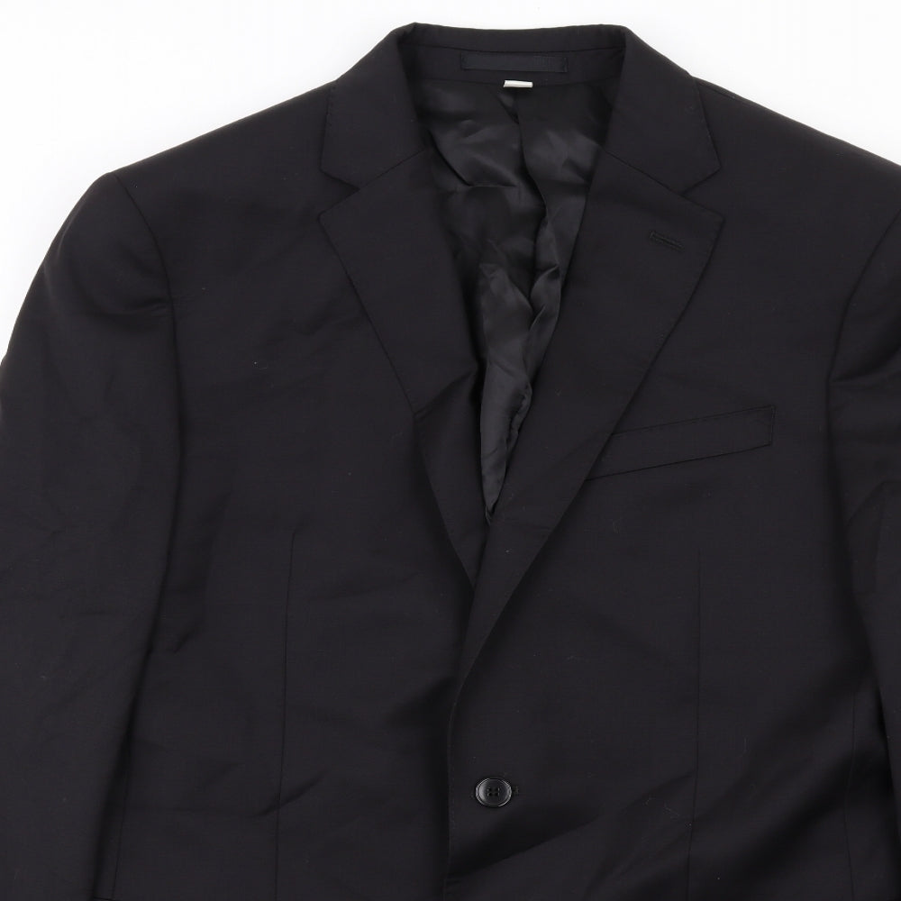 Marks and Spencer Mens Black Wool Jacket Suit Jacket Size 40 Regular