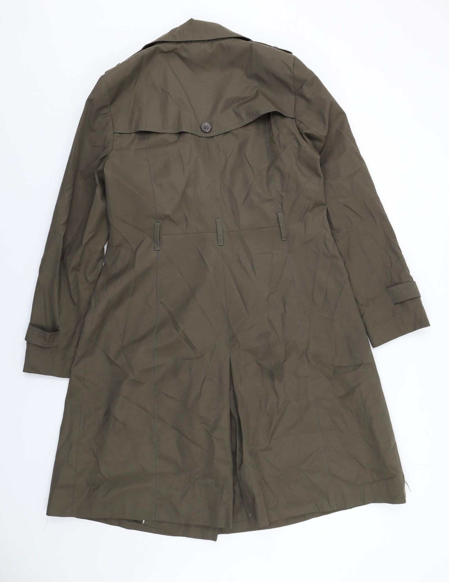 Debenhams Womens Green Overcoat Coat Size 14 Button