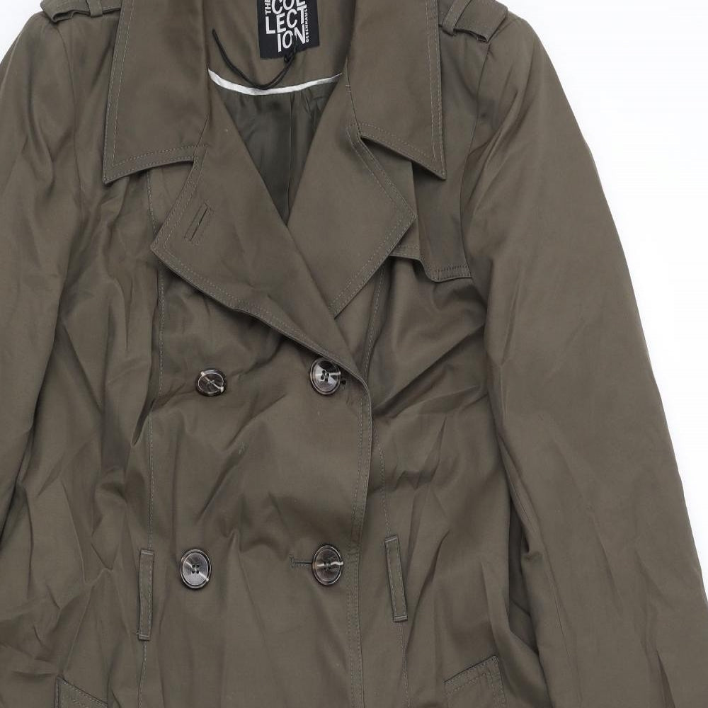 Debenhams Womens Green Overcoat Coat Size 14 Button