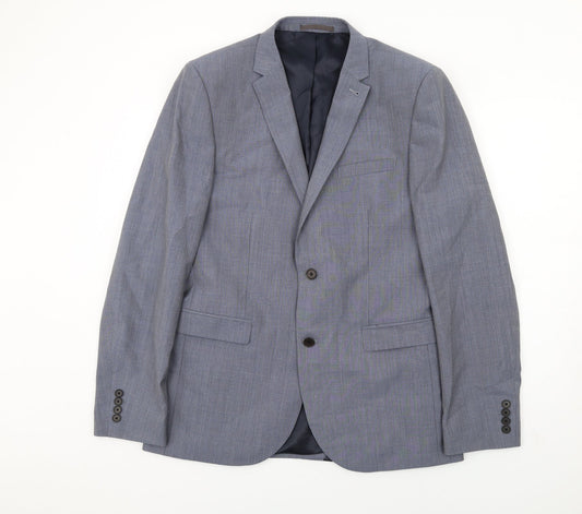 NEXT Mens Blue Wool Jacket Suit Jacket Size 42 Regular