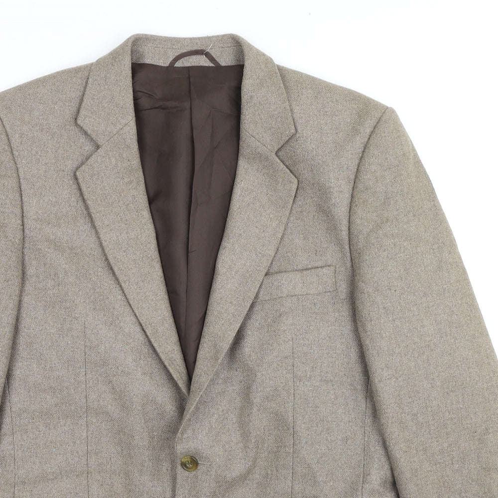 Bruce Corman Mens Beige Wool Jacket Suit Jacket Size 40 Regular