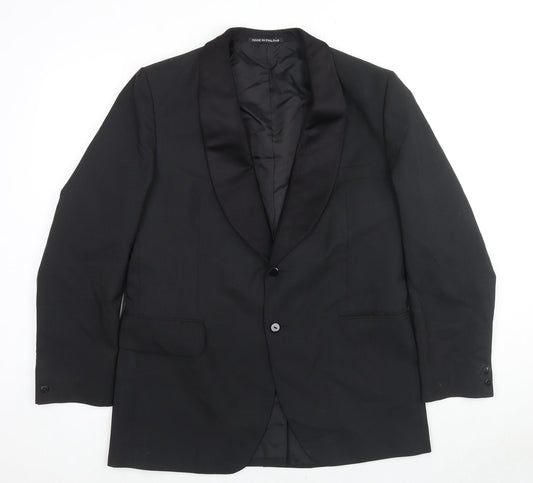 Burton Mens Black Polyester Tuxedo Suit Jacket Size 42 Regular