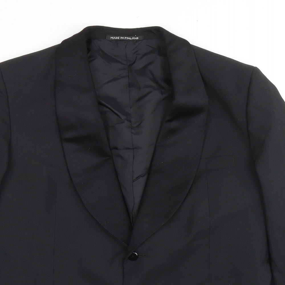 Burton Mens Black Polyester Tuxedo Suit Jacket Size 42 Regular
