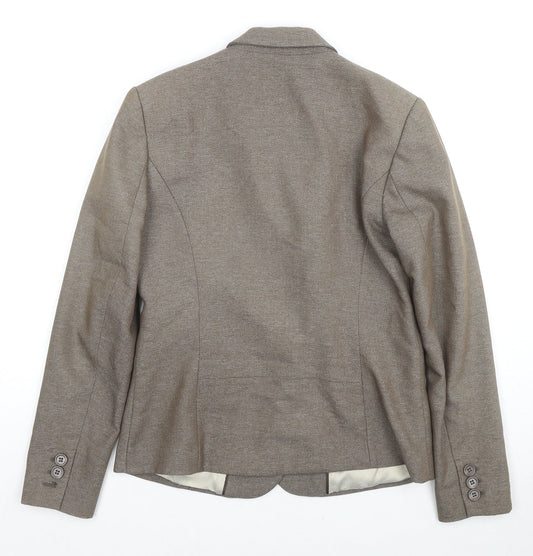 NEXT Womens Brown Polyester Jacket Blazer Size 10