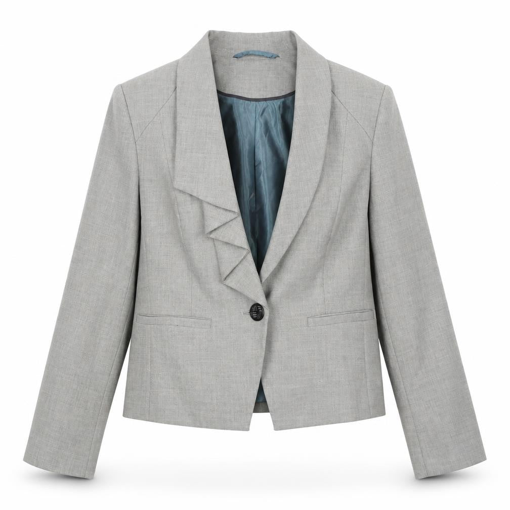 Marks and Spencer Womens Grey Polyester Jacket Blazer Size 12