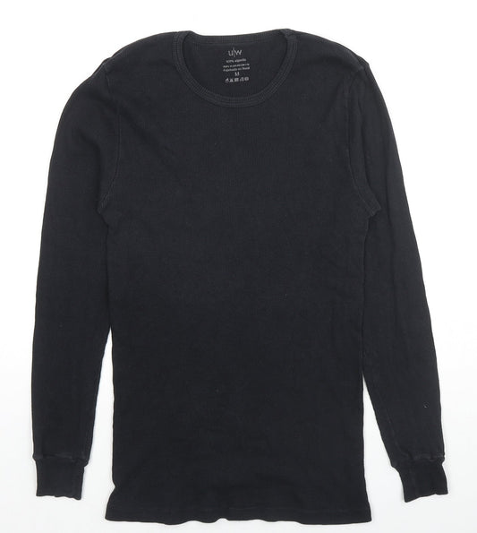 UW Mens Black Cotton Pullover Sweatshirt Size M Pullover