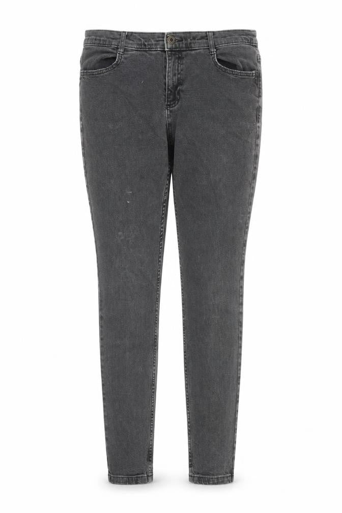 Marks and Spencer Womens Grey Cotton Skinny Jeans Size 14 L30 in Regular Zip