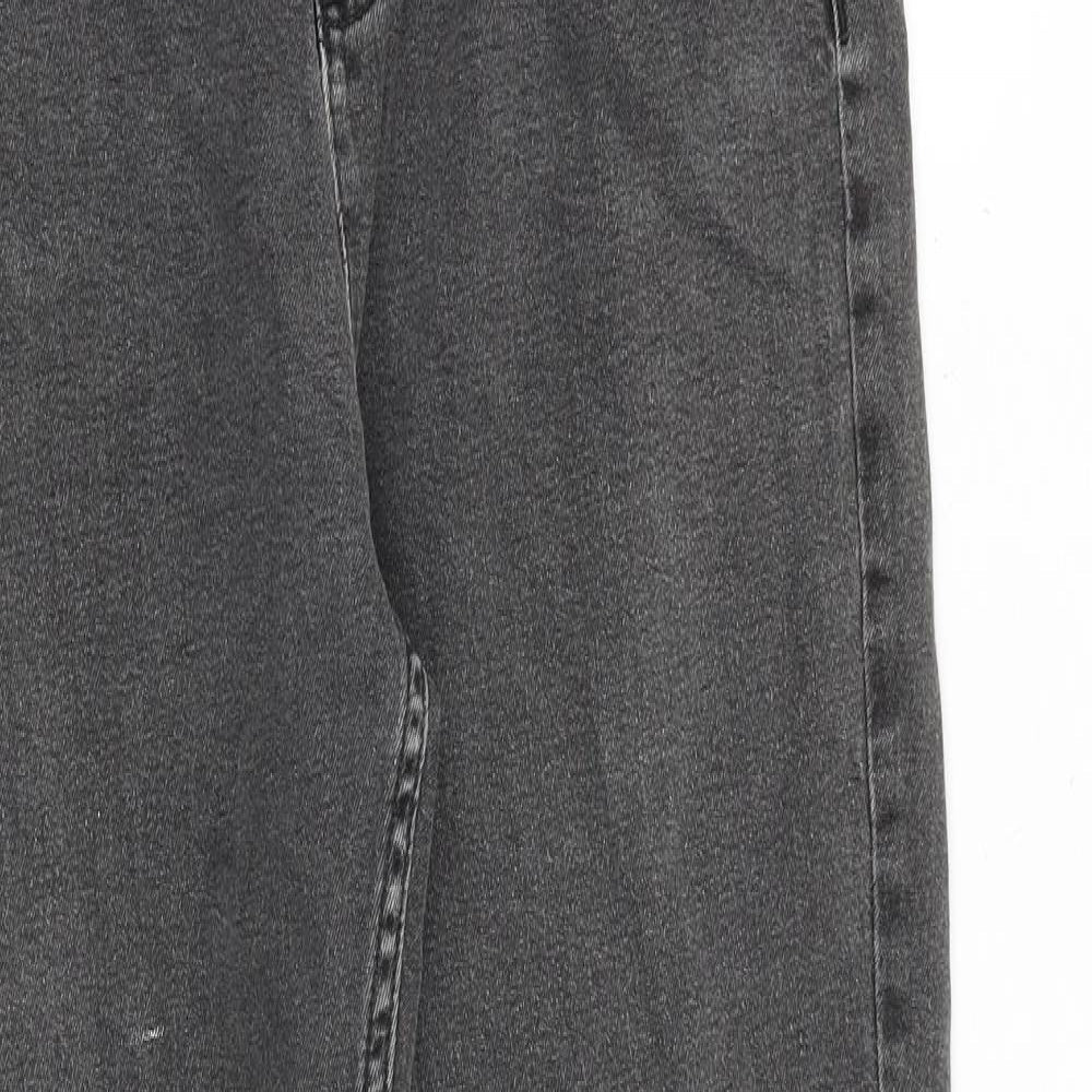 Marks and Spencer Womens Grey Cotton Skinny Jeans Size 14 L30 in Regular Zip