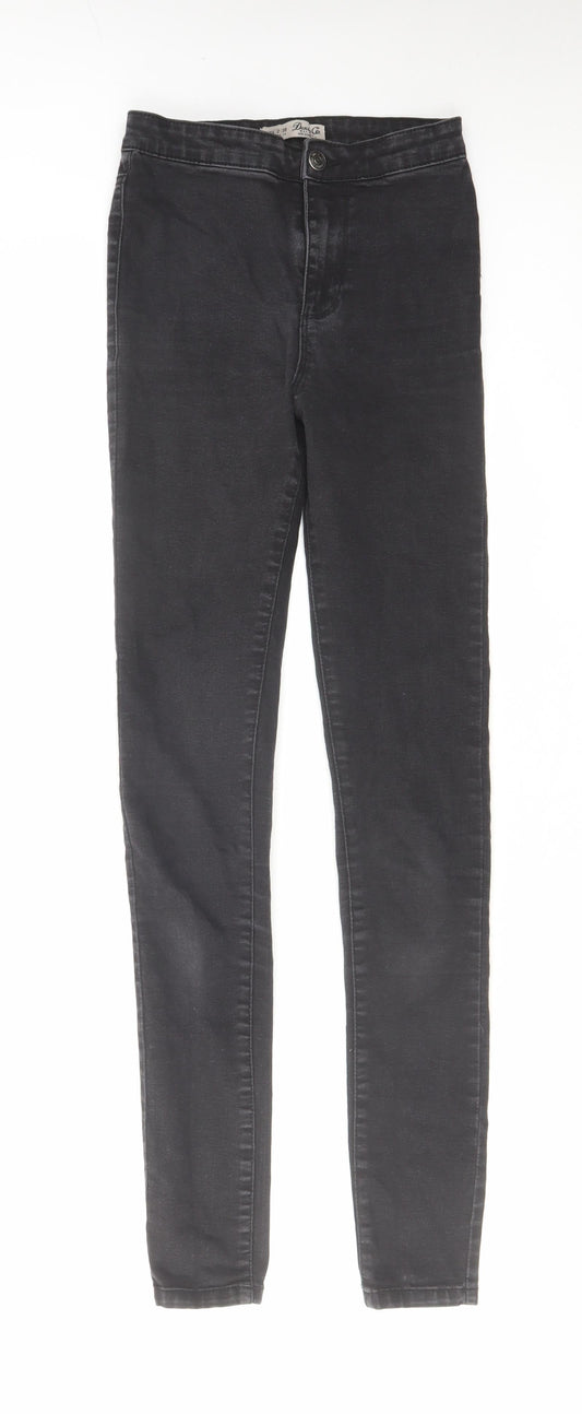 Denim & Co. Womens Grey Cotton Skinny Jeans Size 6 L29 in Regular Zip