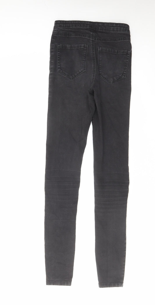 Denim & Co. Womens Grey Cotton Skinny Jeans Size 6 L29 in Regular Zip