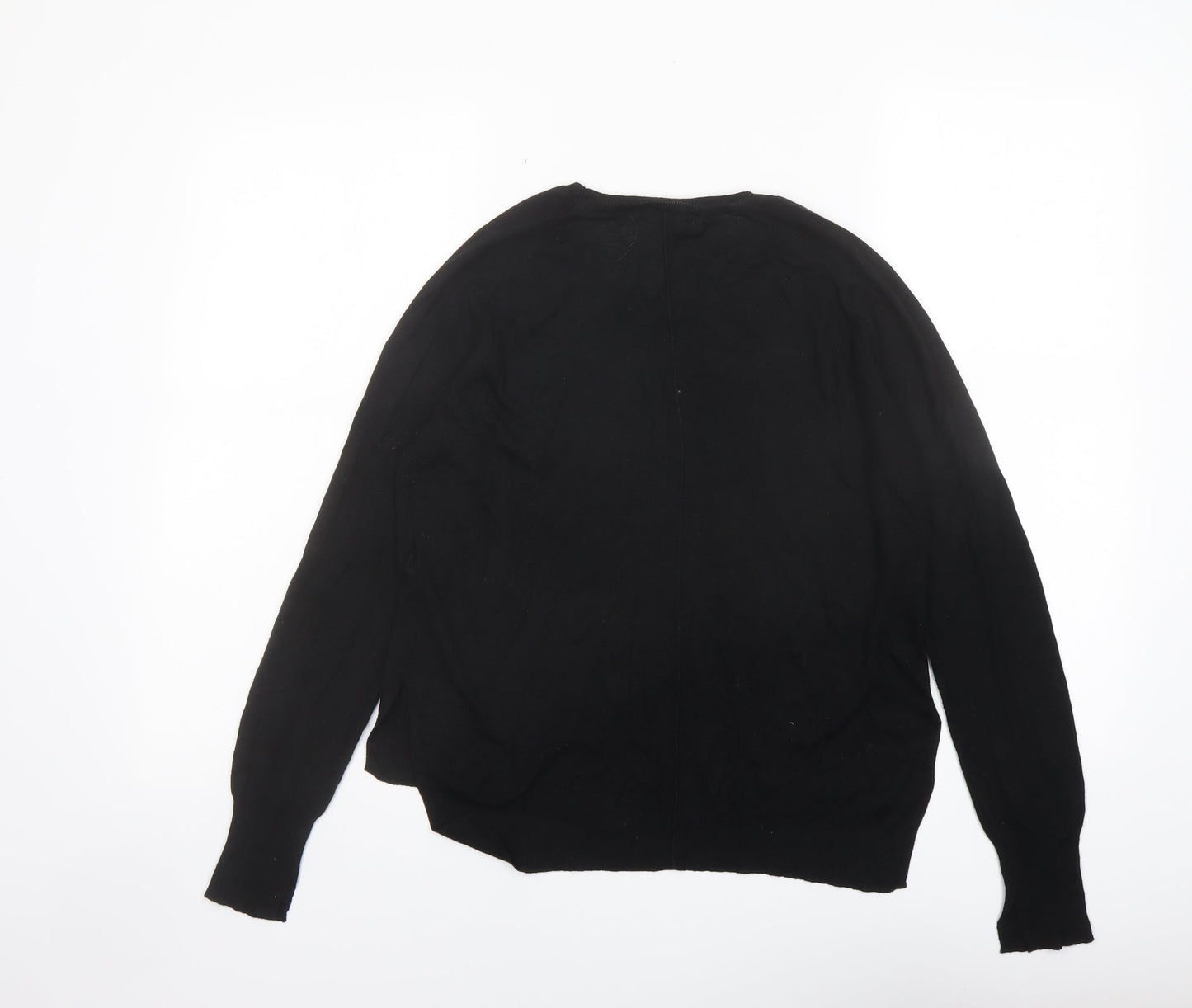 Zara Womens Black Round Neck Acrylic Pullover Jumper Size M