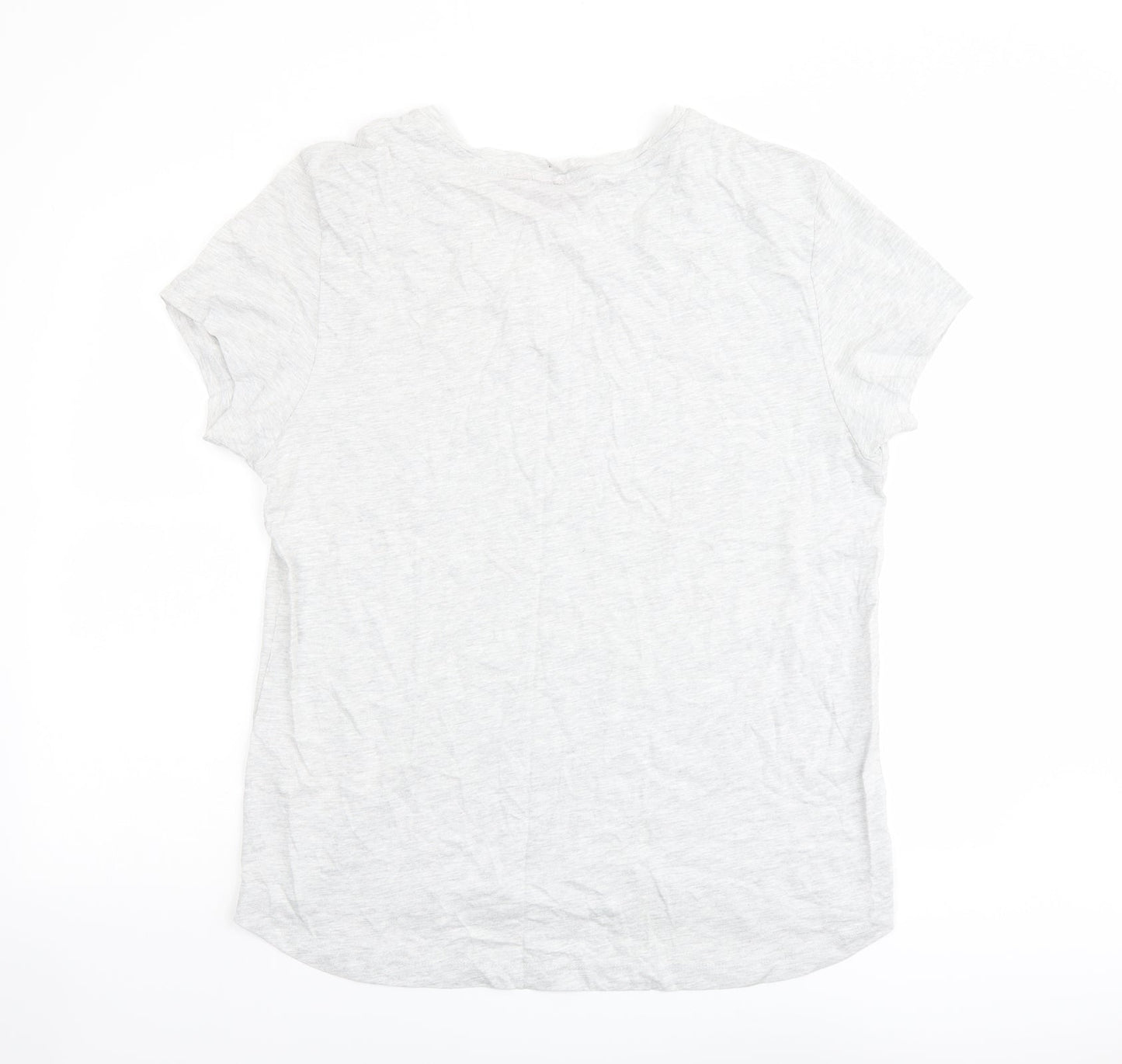 LA Gear Womens Grey Cotton Basic T-Shirt Size 20 V-Neck