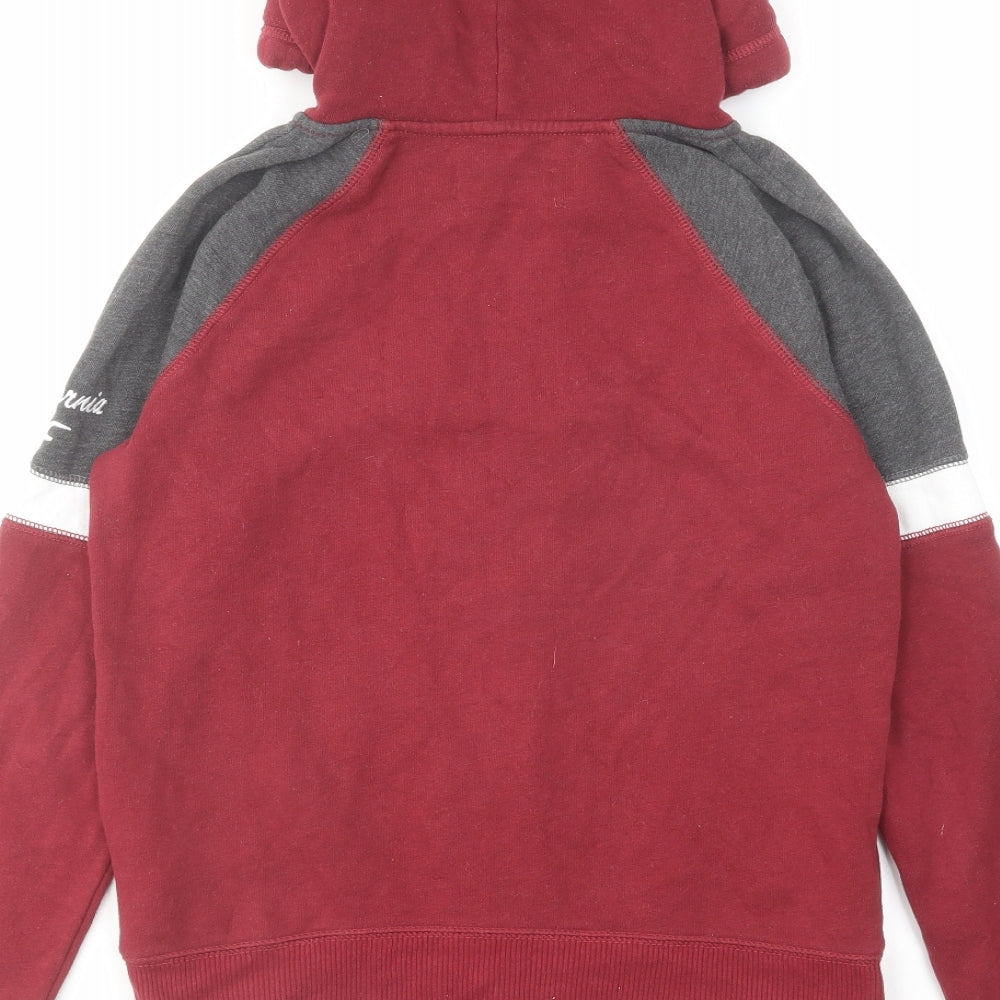 Hollister Mens Red Cotton Full Zip Hoodie Size S