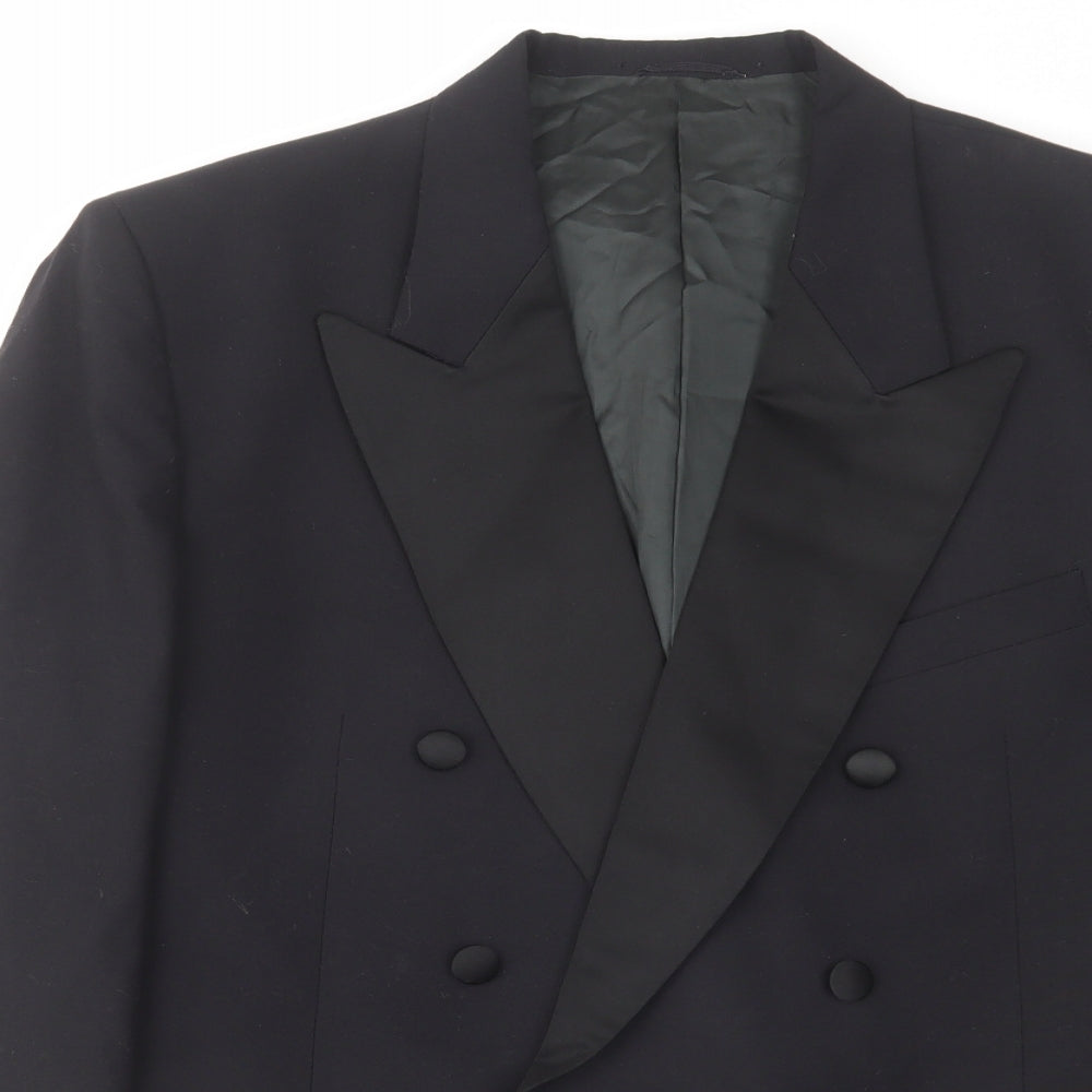 Studio Mens Blue Wool Tuxedo Suit Jacket Size 40 Regular