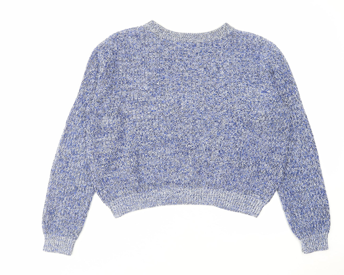 H&M Womens Blue Round Neck Acrylic Pullover Jumper Size S