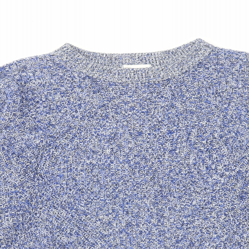 H&M Womens Blue Round Neck Acrylic Pullover Jumper Size S