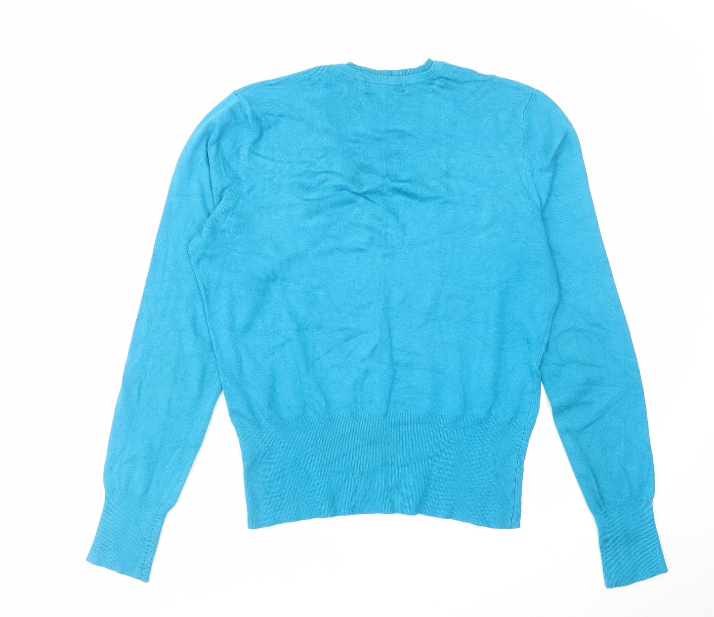 Debenhams Womens Blue V-Neck Viscose Pullover Jumper Size 14