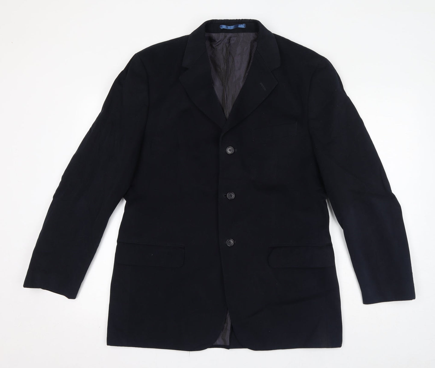 Marks and Spencer Mens Blue Cotton Jacket Suit Jacket Size 40 Regular