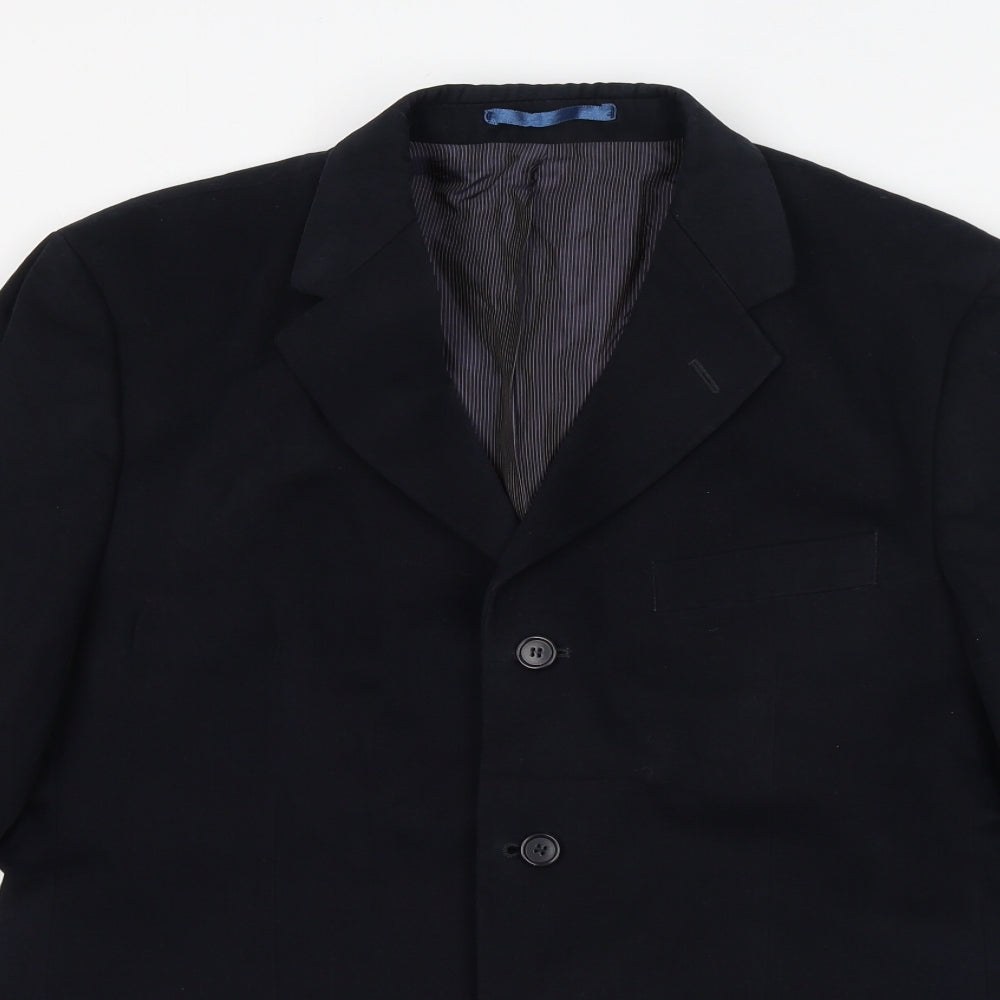 Marks and Spencer Mens Blue Cotton Jacket Suit Jacket Size 40 Regular