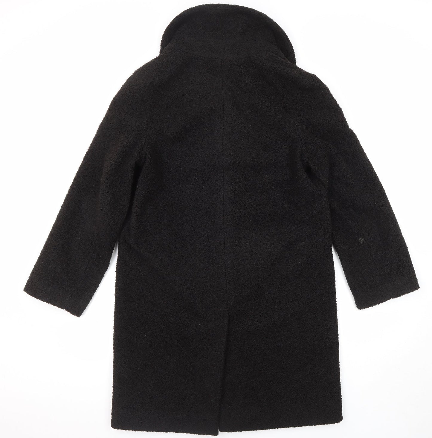 Warehouse Womens Black Overcoat Coat Size 10 Button