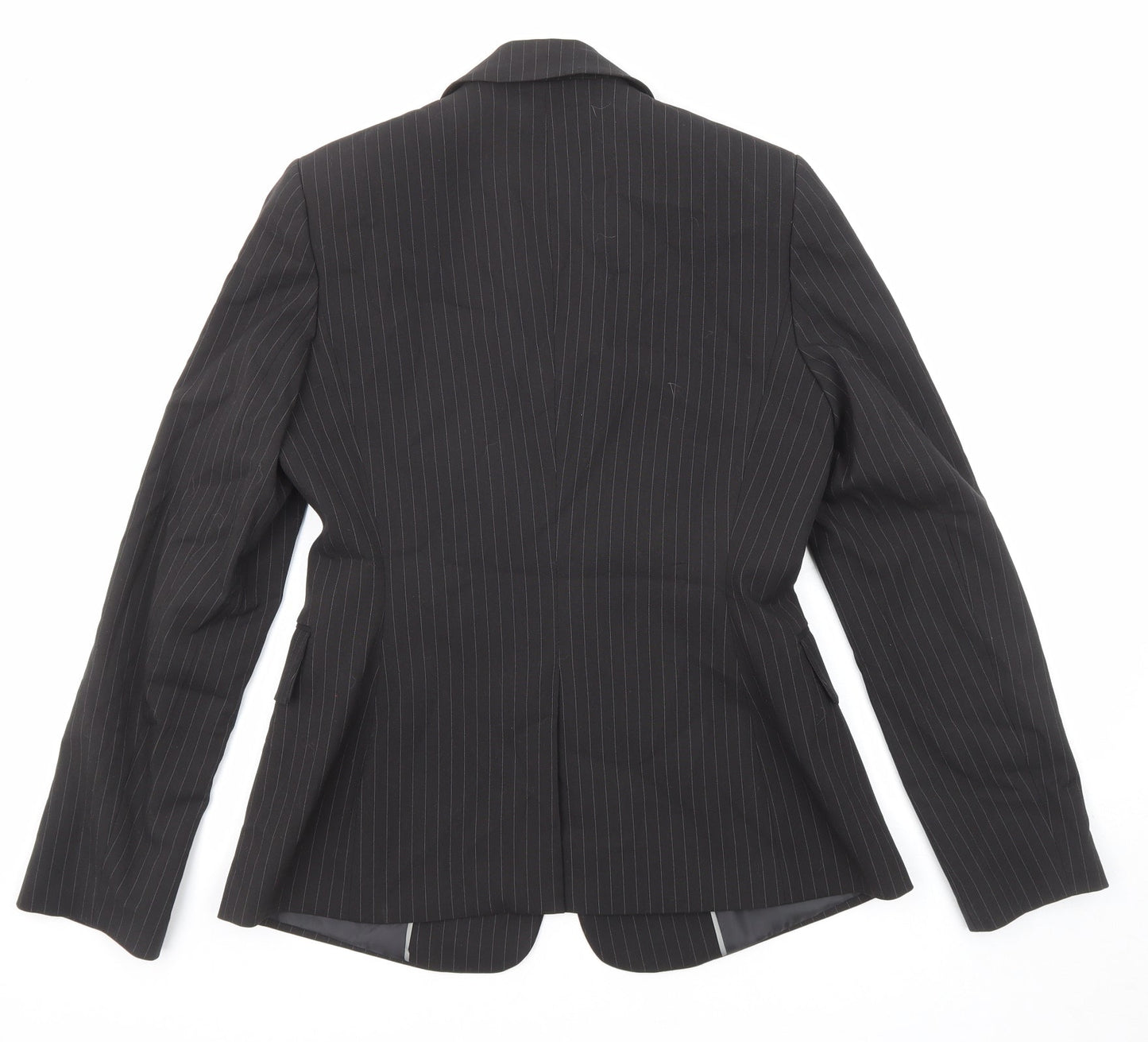 The Department Womens Black Striped Polyester Jacket Blazer Size 8