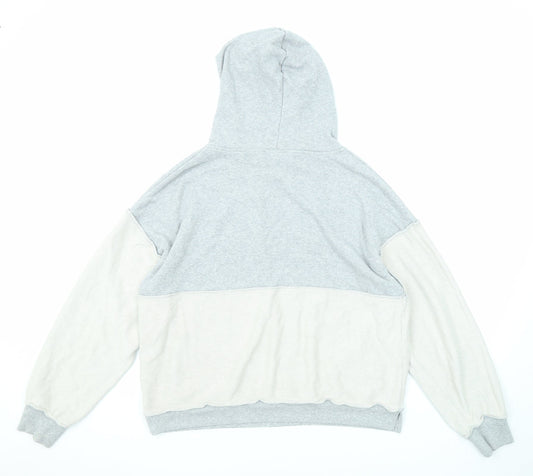 Juicy Womens Grey Colourblock Cotton Pullover Hoodie Size L Pullover