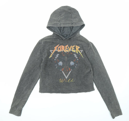 M&Co Girls Grey Cotton Pullover Hoodie Size 14 Years Pullover - Forever Wild