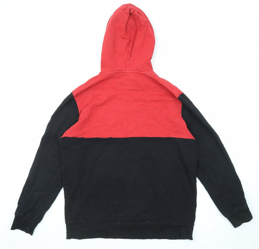 JACK & JONES Mens Black Cotton Pullover Hoodie Size XL