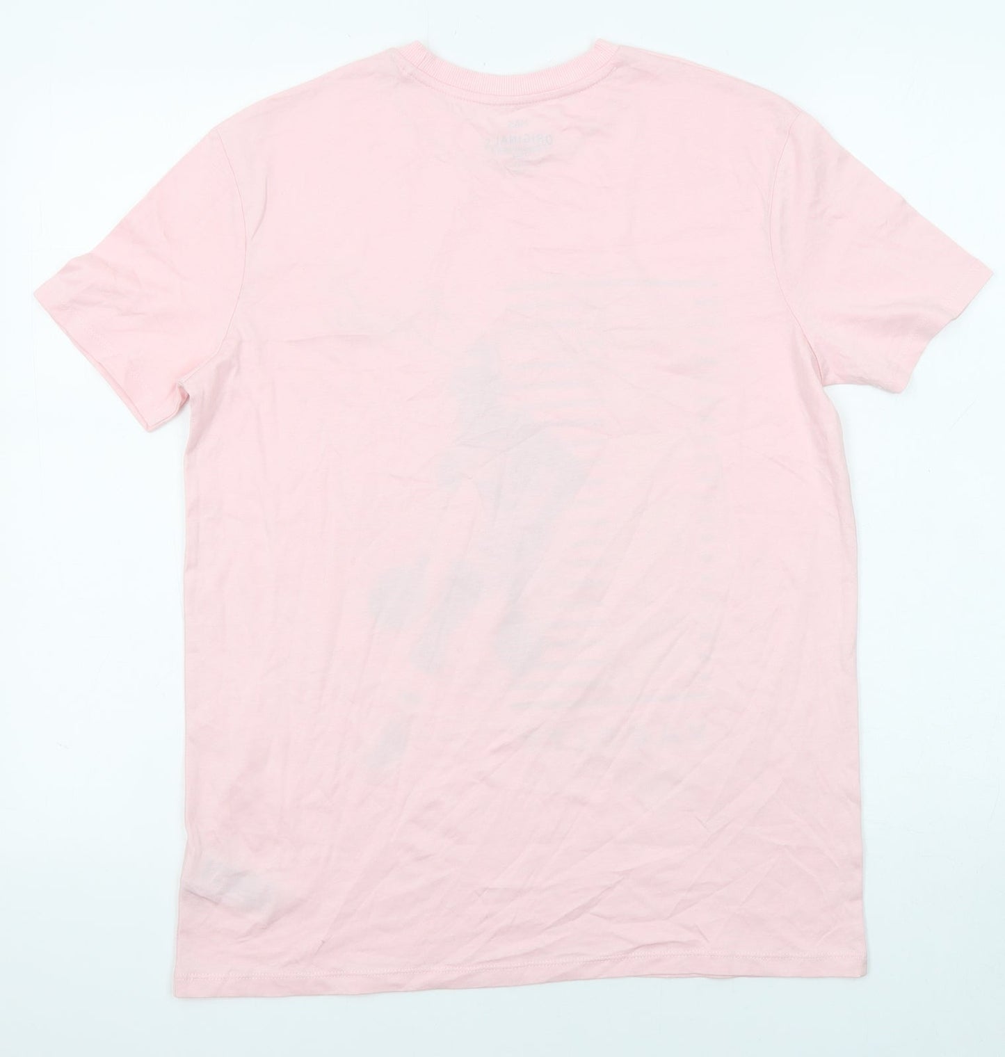 Marks and Spencer Boys Pink Cotton Basic T-Shirt Size 14-15 Years Crew Neck Pullover - B-Ball Buzzer Beater