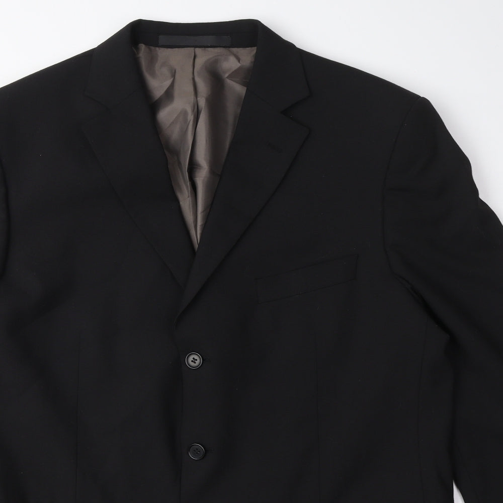 Marks and Spencer Mens Black Polyester Jacket Suit Jacket Size M Regular