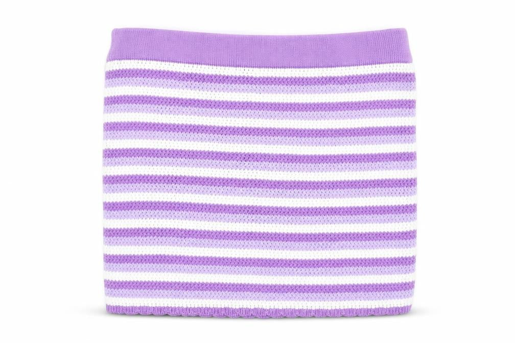 Divided by H&M Womens Purple Striped Cotton Bandage Skirt Size M