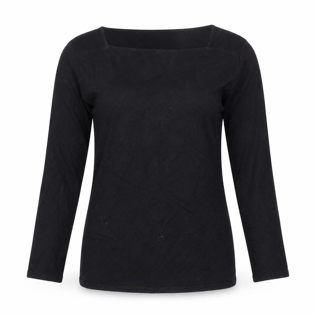 NEXT Womens Black Cotton Basic Blouse Size 6 Square Neck