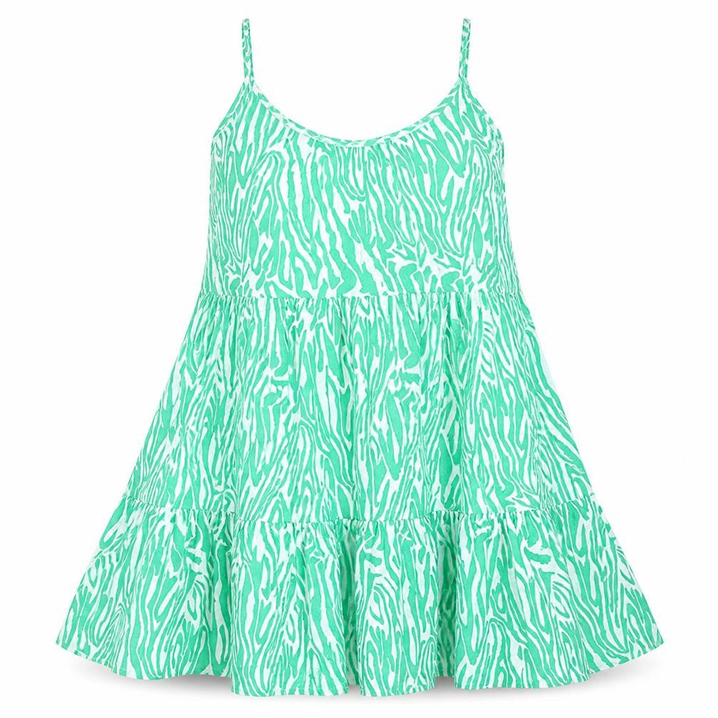 Marks and Spencer Womens Green Geometric Viscose Trapeze & Swing Size 18 Round Neck Pullover