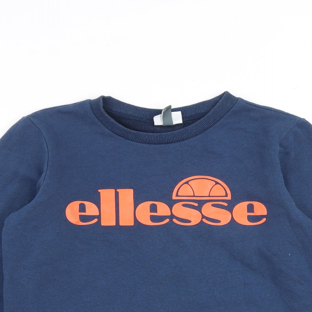 ellesse Boys Blue Cotton Pullover Sweatshirt Size L Pullover