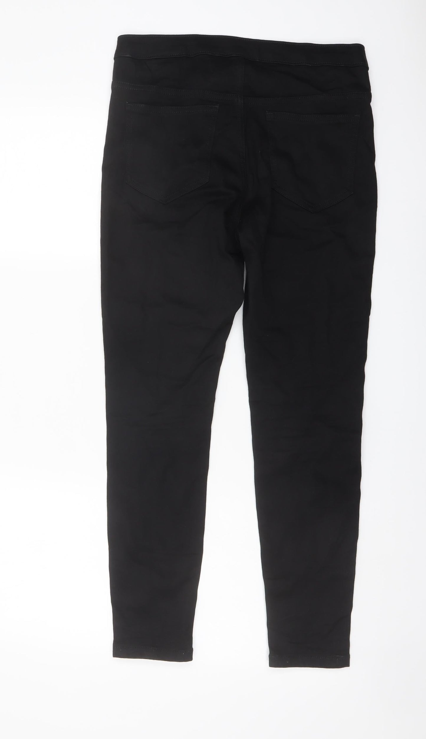 Marks and Spencer Womens Black Cotton Skinny Jeans Size 12 L26 in Regular Button