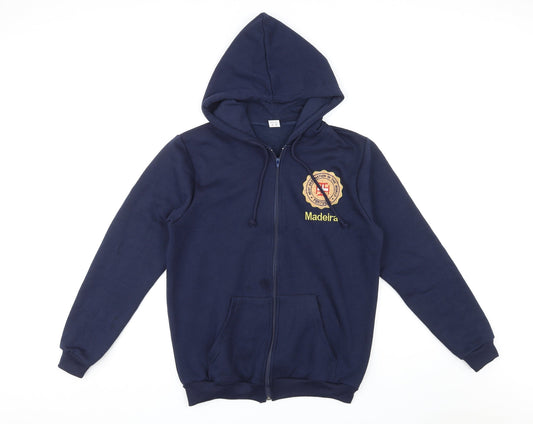 Portugal Mens Blue Cotton Full Zip Hoodie Size M - Madeira