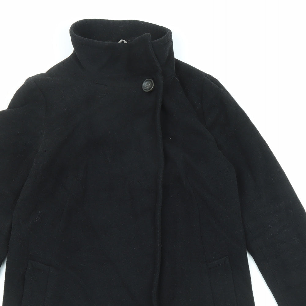 Gap Womens Black Overcoat Coat Size S Button
