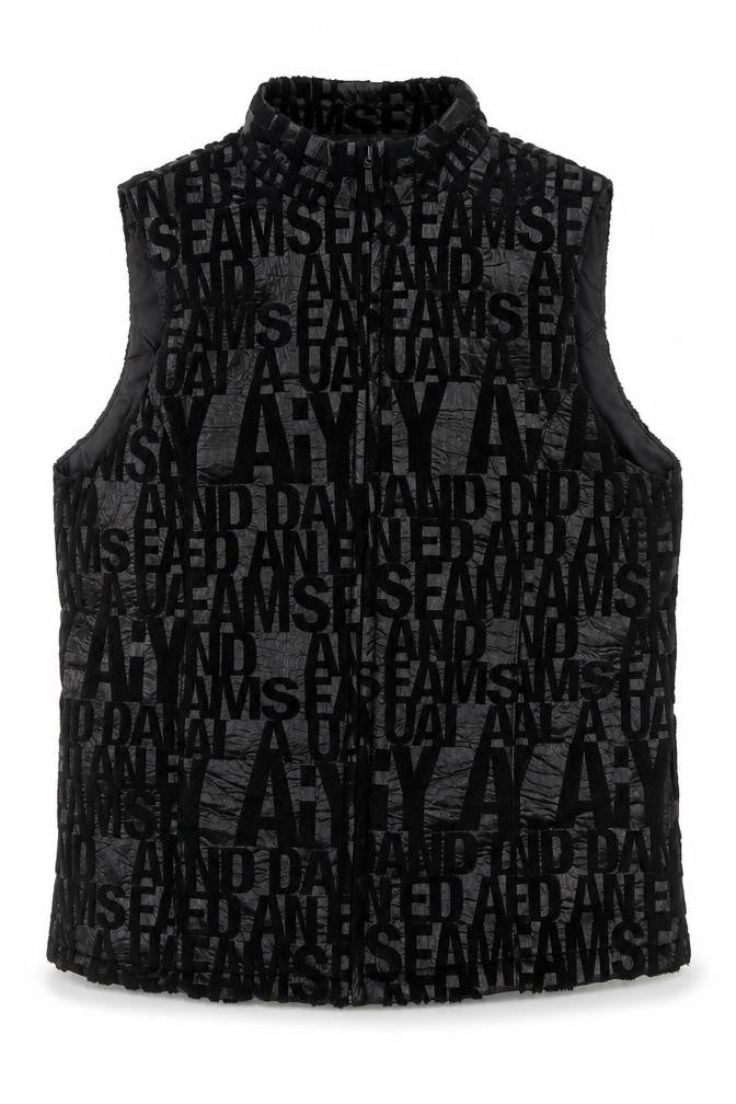 Signature Experience Womens Black Geometric Gilet Jacket Size M Zip