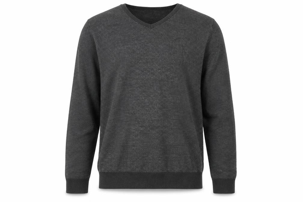 Marks and Spencer Mens Grey V-Neck Acrylic Pullover Jumper Size M Long Sleeve