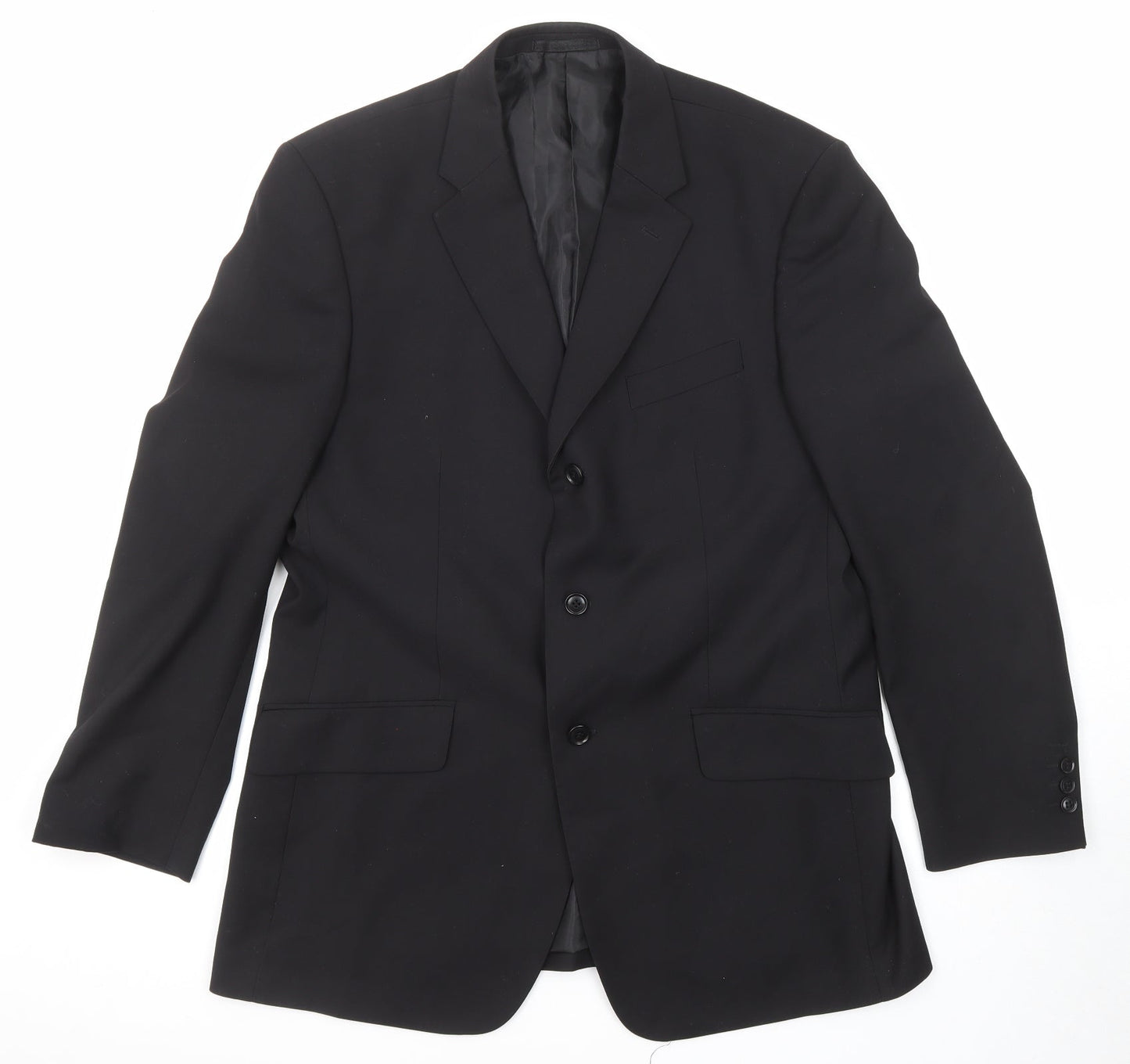 You Essential Mens Black Polyester Jacket Suit Jacket Size 42 Regular