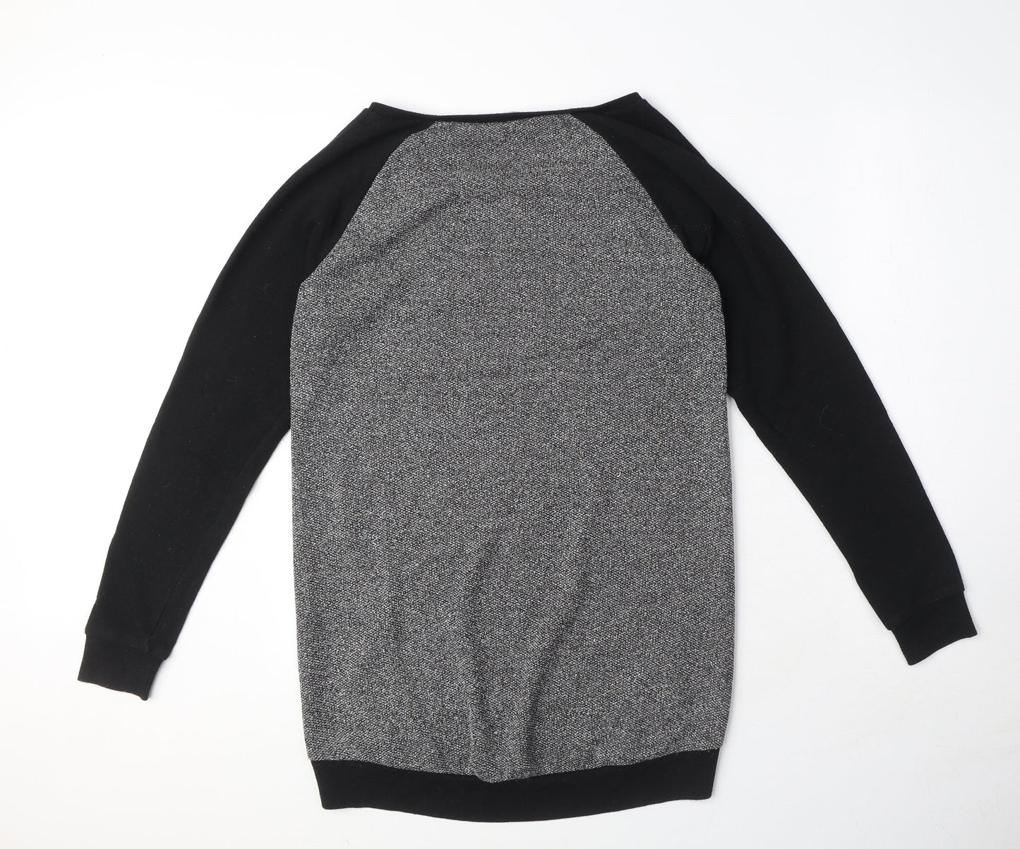 New Look Womens Grey Polyester Pullover Sweatshirt Size 8 Pullover - Zip Detail