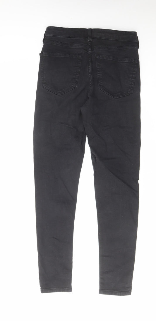 Topshop Womens Black Cotton Skinny Jeans Size 28 in L32 in Regular Zip