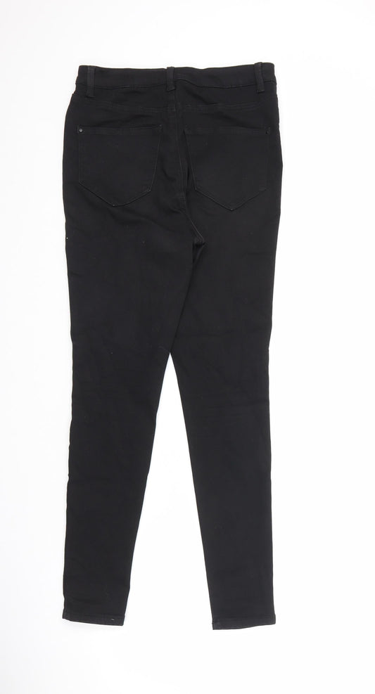 Very Womens Black Cotton Skinny Jeans Size 12 L27.5 in Regular Zip