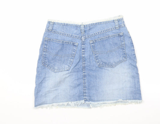 Paragon Womens Blue Cotton Cargo Skirt Size 8 Zip