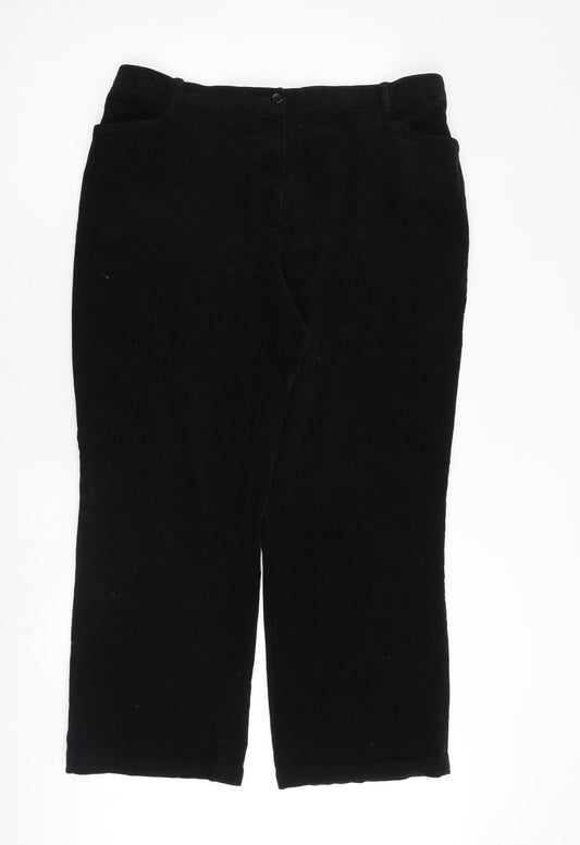 Orvis Womens Black Cotton Trousers Size 12 L27 in Regular Zip