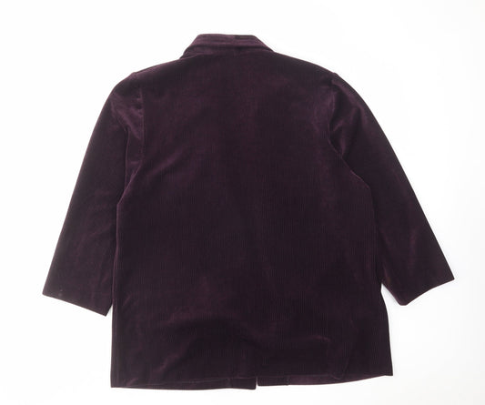 Toddy Womens Purple Jacket Blazer Size 18