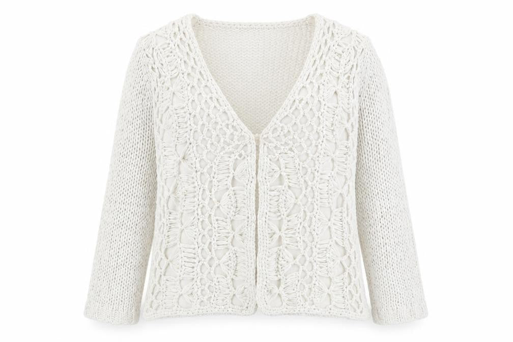 Oui Womens Beige V-Neck Acrylic Cardigan Jumper Size 10