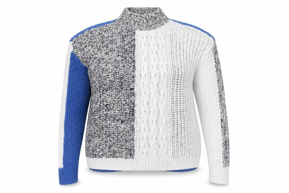 Marks and Spencer Womens Blue Mock Neck Acrylic Pullover Jumper Size M